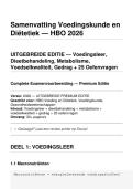Samenvatting Voedingskunde Di&euml;tetiek HBO UITGEBREID &plus; 25 Oefenvragen - Voedingsleer Macro Micro Metabolisme BMI Diabetes Dieetbehandeling HACCP Schijf van Vijf Eetstoornissen 
