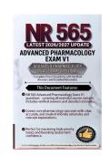 NR 565 Advanced Pharmacology Exam V1 &lpar;2026&sol;2027&rpar; Questions with Answers & Detailed Rationales