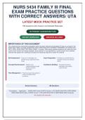 NURS 5434 Family III Final Exam Practice Questions with Correct Answers & Rationales &vert; UTA FNP 3 Prep Bank