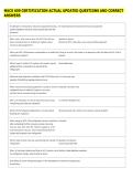 MACS 609 CERTIFICATION ACTUAL UPDATED QUESTIONS AND CORRECT &NewLine;ANSWERS 