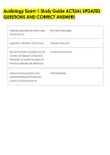 Audiology Exam 1 Study Guide ACTUAL UPDATED &NewLine;QUESTIONS AND CORRECT ANSWERS