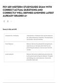 PSY 659 MIDTERM STUDYGUIDE EXAM WITH CORRECT ACTUAL QUESTIONS AND CORRECTLY WELL DEFINED ANSWERS LATEST ALREADY GRADED A&plus;