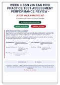 BSN 225 HESI Practice Test &vert; Week 3 EAQ Assessment &vert; 161 Q&A with Rationales
