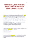 ORNAMENTAL&sol;TURF PESTICIDE&NewLine;APPLICATOR'S LICENCE EXAM&NewLine;QUESTIONS & SOLUTIONS