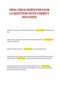 SMOG CHECK INSPECTOR EXAM&NewLine;CA QUESTIONS WITH CORRECT&NewLine;SOLUTIONS&NewLine;