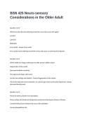 BSN 425 Neuro Test Questions and Answers-sensory Considerations in the Older Adult