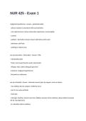 NUR 425 - Exam 1 Questions and Answers