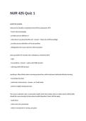NUR 425 Quiz 1 Questions and Answers