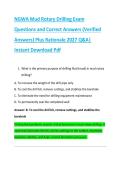 NGWA Mud Rotary Drilling Exam &NewLine;Questions and Correct Answers &lpar;Verified &NewLine;Answers&rpar; Plus Rationale 2027 Q&A&vert; &NewLine;Instant Download Pdf