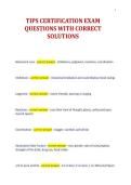 TIPS CERTIFICATION EXAM&NewLine;QUESTIONS WITH CORRECT&NewLine;SOLUTIONS