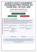 ALBERTA HEAVY EQUIPMENT TECHNICIAN FIRST PERIOD AIT EXAM 2026 &vert; 240 Questions & Expert-Verified Answers with Rationales