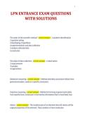 LPN ENTRANCE EXAM QUESTIONS&NewLine;WITH SOLUTIONS