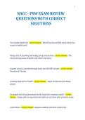 NACC - PSW EXAM REVIEW&NewLine;QUESTIONS WITH CORRECT&NewLine;SOLUTIONS