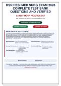 BSN HESI MED SURG EXAM 2026 &vert; Complete Test Bank with 240 Verified Questions&comma; Answers & Detailed Rationales &vert; Expert-Verified for Guaranteed Pass