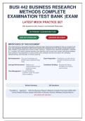 BUSI 442 BUSINESS RESEARCH METHODS COMPLETE EXAMINATION TEST BANK &vert; 250 QUESTIONS WITH VERIFIED ANSWERS & DETAILED RATIONALES &vert; GRADED A&plus; 2026 EDITION