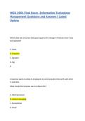 WGU C954 Final Exam -Information Technology Management Questions and Answers&vert; Latest Update