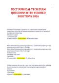 NCCT SURGICAL TECH EXAM&NewLine;QUESTIONS WITH VERIFIED&NewLine;SOLUTIONS 2026