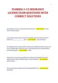 FLORIDA 2-15 INSURANCE&NewLine;LICENSE EXAM QUESTIONS WITH&NewLine;CORRECT SOLUTIONS&NewLine;