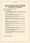 Alabama Ground Equipment Authorization &lpar;GRD&rpar; EXAM QUESTIONS AND CORRECT VERIFIED SOLUTIONS LATEST UPDATE THIS YEAR &ndash; JUST RELEASED&period;pdf&NewLine;&NewLine;