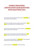STERILE PROCESSING&NewLine;CERTIFICATION EXAM QUESTIONS&NewLine;WITH SOLUTIONS 2026