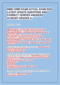 RIMS CRMP EXAM ACTUAL EXAM 2026&NewLine;LATEST UPDATE QUESTIONS AND&NewLine;CORRECT VERIFIED ANSWERS&NewLine;ALREADY GRADED A&plus;&NewLine;