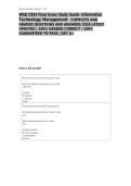 WGU C954 Final Exam Study Guide -Information Technology Management   COMPLETE AND GRADED QUESTIONS AND ANSWERS 2026 LATEST UPDATED &vert; 100&percnt; GRADED CORRECT &vert; 100&percnt; GUARANTEED TO PASS &vert; GET A&plus;