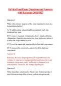 DaVita Final Exam Questions and Answers with Rationale 2026&sol;2027