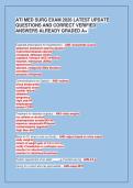 ATI MED SURG EXAM 2026 LATEST UPDATE&NewLine;QUESTIONS AND CORRECT VERIFIED&NewLine;ANSWERS ALREADY GRADED A&plus;