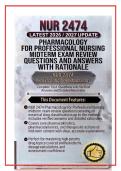 NUR 2474 Pharmacology for Professional Nursing Midterm Exam Review Questions and Answers with Rationale 2026&sol;2027