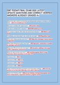 EMT FISDAP FINAL EXAM 2026 LATEST&NewLine;UPDATE QUESTIONS AND CORRECT VERIFIED&NewLine;ANSWERS ALREADY GRADED A&plus;&NewLine;