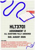 HLT3701 Assignment 2 Memo &vert; Due August 2026