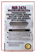 NUR 2474 Pharmacology for Professional Nursing Midterm Exam Review Questions and Answers with Rationale 2026&sol;2027