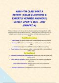ABSA 4TH CLASS PART A REVIEW &vert; EXAM QUESTIONS & EXPERTLY VERIFIED ANSWERS &vert; LATEST UPDATE 2026 &ndash; 2027 &lpar;GRADED A&rpar;&NewLine;