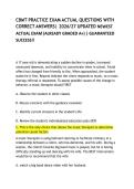CBMT PRACTICE EXAM ACTUAL QUESTIONS WITH CORRECT ANSWERS&vert; 2026&sol;27 UPDATED NEWEST ACTUAL EXAM &lpar;ALREADY GRADED A&plus;&rpar; &vert; GUARANTEED SUCCESS&excl;&excl;