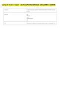 Computer Science exam 3 ACTUAL UPDATED QUESTIONS AND CORRECT ANSWERS 