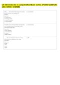 CIS 100 Introduction to Computers Final Exam ACTUAL UPDATED QUESTIONS &NewLine;AND CORRECT ANSWERS