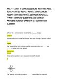 AMS 116 UNIT 4 EXAM QUESTIONS WITH ANSWERS 100&percnt; VERIFIED NEWEST ACTUAL EXAM &vert;&vert; MOST RECENT EXAM 2026 ACTUAL COMPLETE REAL EXAM &sol;&sol;WITH COMPLETE QUESTIONS AND CORRECT ANSWERS &lpar;ALREADY GRADED A&plus;&rpar; &vert; GUARANTEED SUCCESS&excl;&excl;