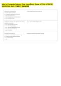 Intro to Computer Science Final Exam Study Guide ACTUAL UPDATED &NewLine;QUESTIONS AND CORRECT ANSWERS 
