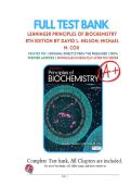 Lehninger Principles of Biochemistry&comma; 8th Edition Test Bank by David L&period; Nelson & Michael M&period; Cox &vert; Complete Chapter Coverage &lpar;1&ndash;28&rpar;