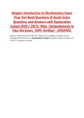 Rutgers Introduction to Biochemistry Exam Prep Test Bank Questions & Guide Exam Questions and Answers with Explanation &lpar;Latest 2026 &sol; 2027&rpar;&colon; Most  Comprehensive to Pass the Exam&comma; 100&percnt; Verified &ndash; UPDATED&period;