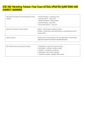 COB 300 Marketing Tokman Final Exam ACTUAL UPDATED QUESTIONS AND &NewLine;CORRECT ANSWERS 