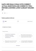 MATH 4109 EXAM 2 EXAM WITH CORRECT ACTUAL QUESTIONS AND CORRECTLY WELL DEFINED ANSWERS LATEST ALREADY GRADED A&plus;
