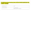 COB 300D Marketing Final Exam &lpar;Atav&rpar; ACTUAL UPDATED QUESTIONS AND &NewLine;CORRECT ANSWERS 