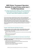 88M Motor Transport Operator Module B Actual Exam &ndash; U&period;S&period; Army Transportation School &sol; Fort Leonard Wood &ndash; 2026&sol;2027 Academic Year &ndash; Verified Questions and Answers for Professional Military Occupational Specialty &lpar;MOS&rpar; 88M Candidates and Soldiers