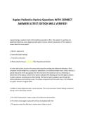 Kaplan Pediatrics Review Questions WITH CORRECT &NewLine;ANSWERS LSTEST EDITION WELL VERIFIED&excl; 