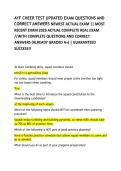 AYF CHEER TEST UPDATED EXAM QUESTIONS AND CORRECT ANSWERS NEWEST ACTUAL EXAM &vert;&vert; MOST RECENT EXAM 2026 ACTUAL COMPLETE REAL EXAM &sol;&sol;WITH COMPLETE QUESTIONS AND CORRECT ANSWERS &lpar;ALREADY GRADED A&plus;&rpar; &vert; GUARANTEED SUCCESS&excl;&excl;