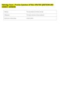 Pathology Exam 1 Practice Questions ACTUAL UPDATED QUESTIONS AND &NewLine;CORRECT ANSWERS 
