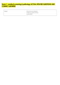 Exam 1- medical screening & pathology ACTUAL UPDATED QUESTIONS AND &NewLine;CORRECT ANSWERS 