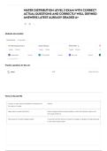 WATER DISTRIBUTION LEVEL 3 EXAM WITH CORRECT ACTUAL QUESTIONS AND CORRECTLY WELL DEFINED ANSWERS LATEST ALREADY GRADED A&plus;