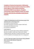 Foundations of Nursing Final Examination&colon; A 200-Question Practice Bank Covering the Complete Nursing Process &lpar;ADPIE&rpar;&comma; Clinical Judgment&comma; Critical Thinking&comma; Prioritization&comma; Standardized NANDA Nursing Diagnosis&comma; Therapeutic Communication&comma; Cultural Competenc